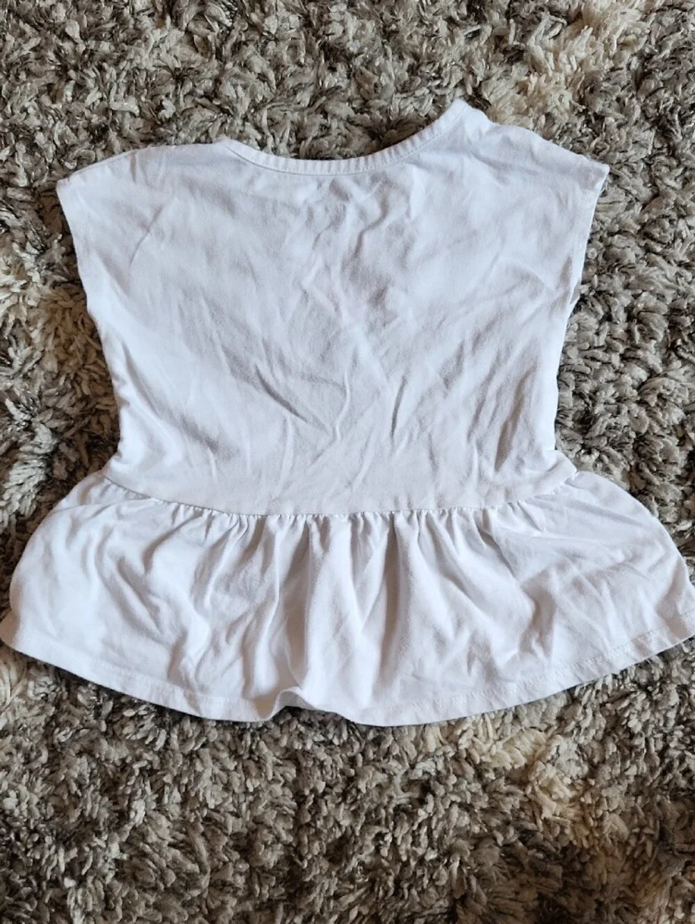 Garanimals White Girls' Mermaid Peplum Tee with Pink Hair